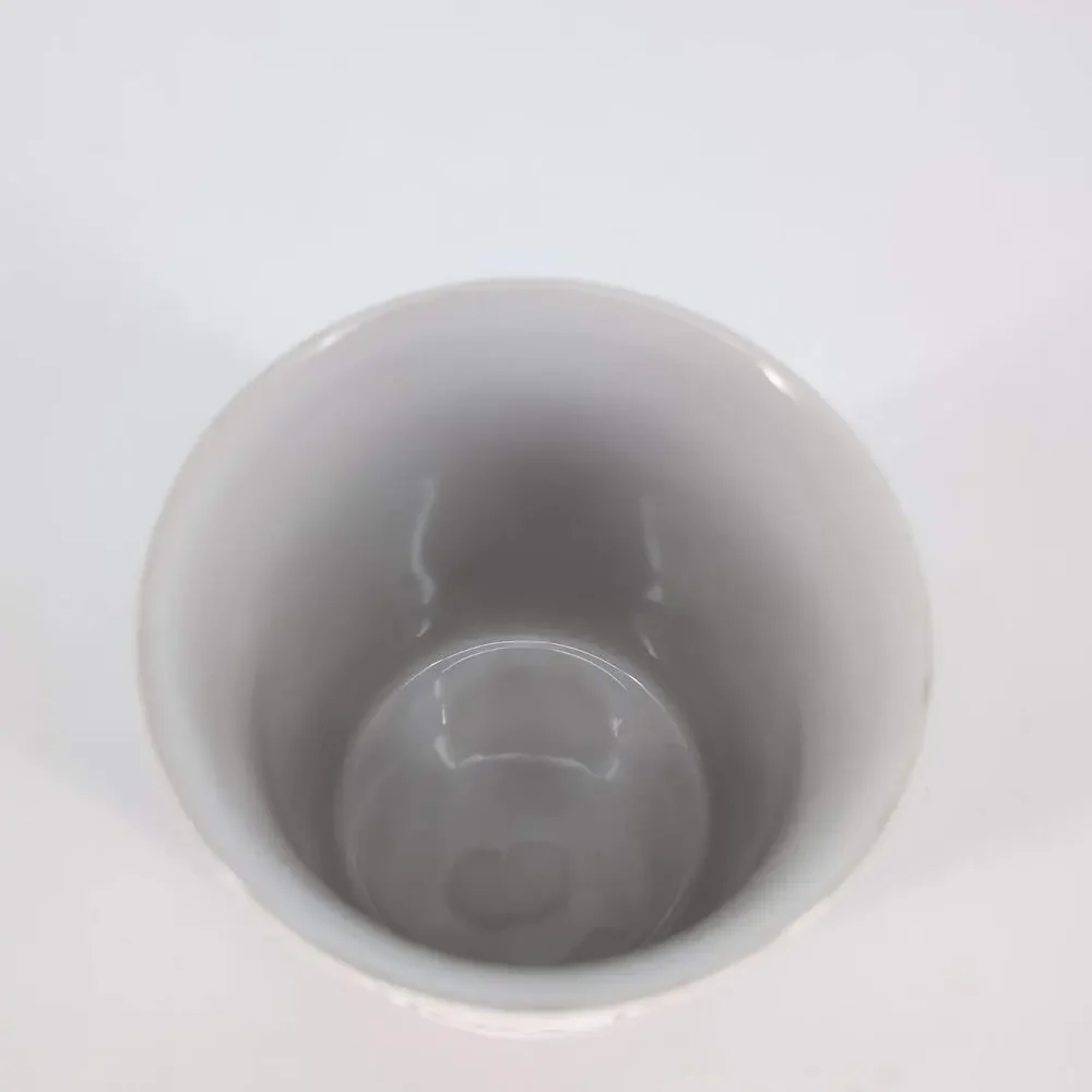 Hug In A Mug White and Pink Two Tone Ceramic Container for Succulents or Candles